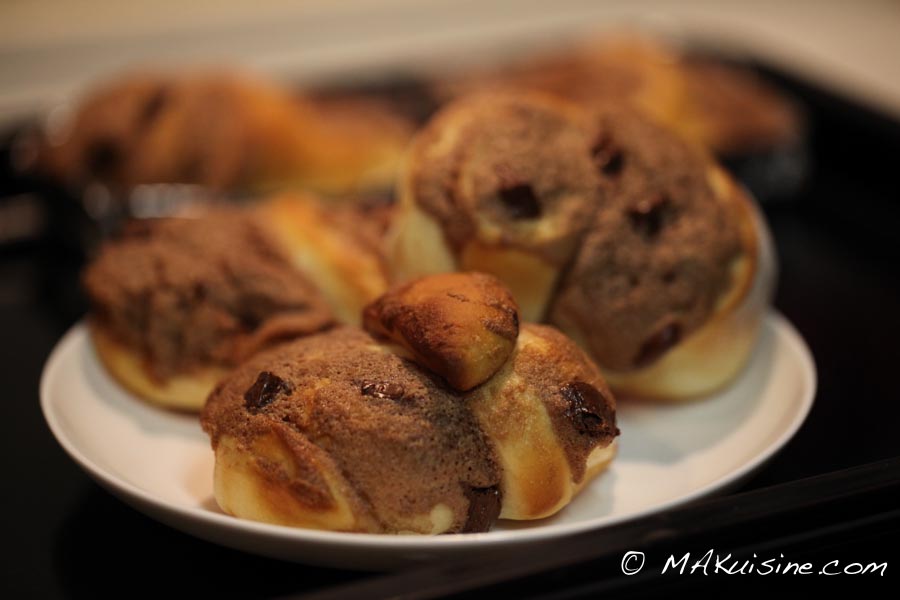 Petits pains amande et chocolat